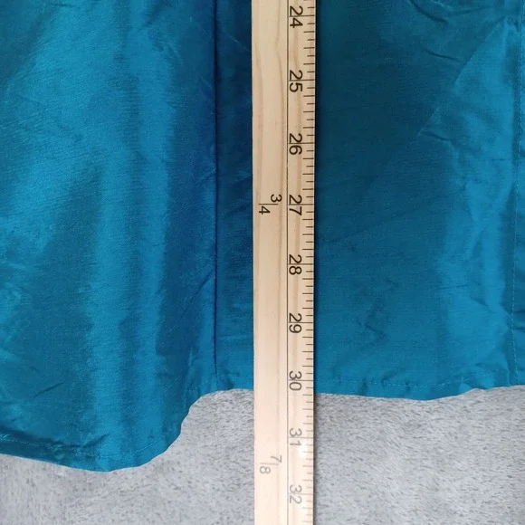 Chicos Sz 4 / 20 Shirt Taffeta Silk Button Down Blue Collared Sheen Evening - Picture 6 of 9